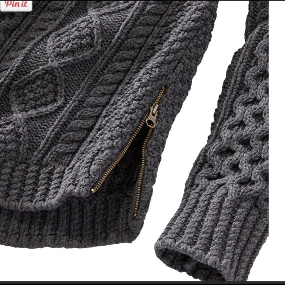 Tunic cable knit fisherman sweater - Picture 3 of 9